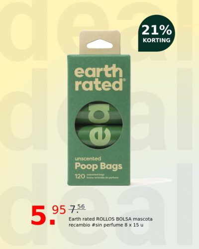 Earth rated ROLLOS BOLSA mascota recambio #sin perfume 8 x 15 u