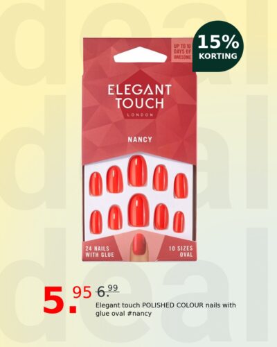 Elegant touch POLISHED COLOUR nails with glue oval #nancy