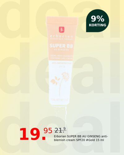 Erborian SUPER BB AU GINSENG anti-blemish cream SPF20 #Gold 15 ml