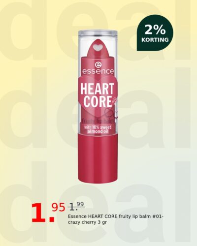 Essence HEART CORE fruity lip balm #01-crazy cherry 3 gr