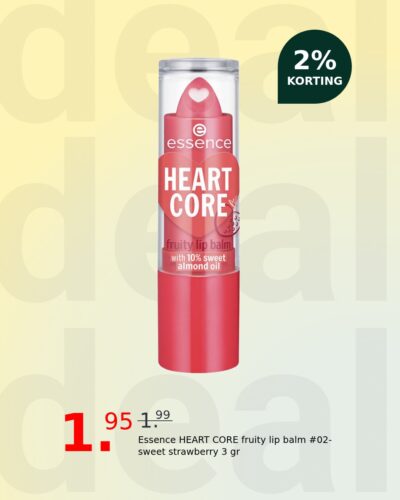 Essence HEART CORE fruity lip balm #02-sweet strawberry 3 gr