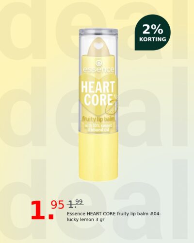 Essence HEART CORE fruity lip balm #04-lucky lemon 3 gr