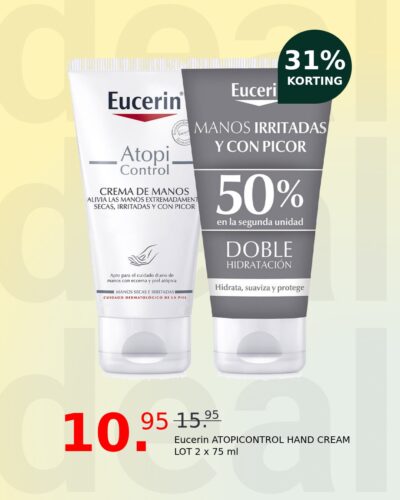 Eucerin ATOPICONTROL HAND CREAM LOT 2 x 75 ml