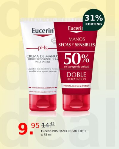 Eucerin PH5 HAND CREAM LOT 2 x 75 ml