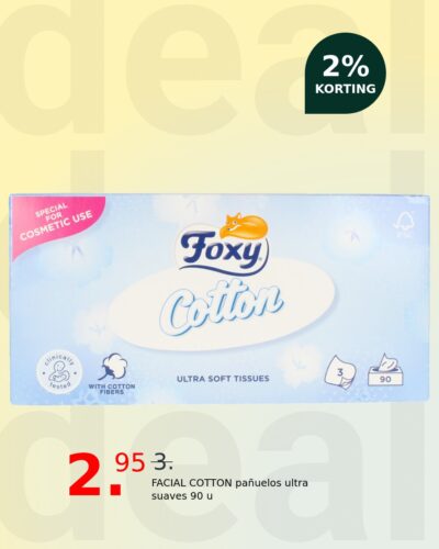 FACIAL COTTON pañuelos ultra suaves 90 u