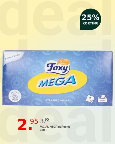 FACIAL MEGA pañuelos 200 u