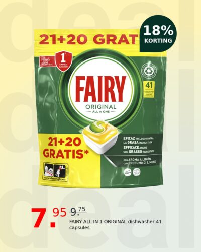 FAIRY ALL IN 1 ORIGINAL dishwasher 41 capsules