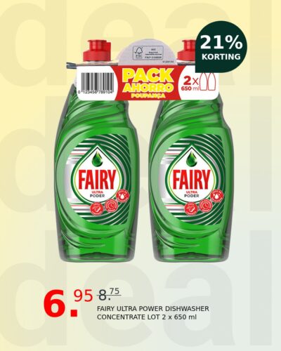 FAIRY ULTRA POWER DISHWASHER CONCENTRATE LOT 2 x 650 ml