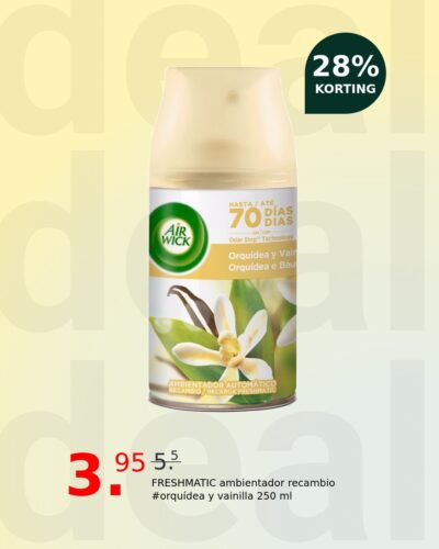 FRESHMATIC ambientador recambio #orquídea y vainilla 250 ml