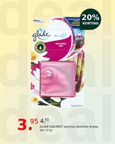 GLADE DISCREET electrico recambio #relax zen 12 gr