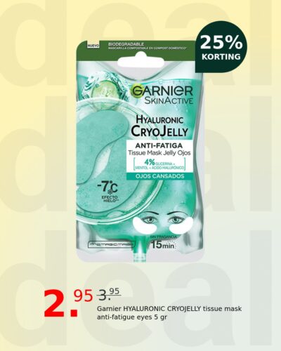 Garnier HYALURONIC CRYOJELLY tissue mask anti-fatigue eyes 5 gr