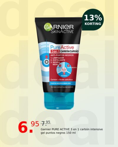 Garnier PURE ACTIVE 3 en 1 carbón intensive gel puntos negros 150 ml
