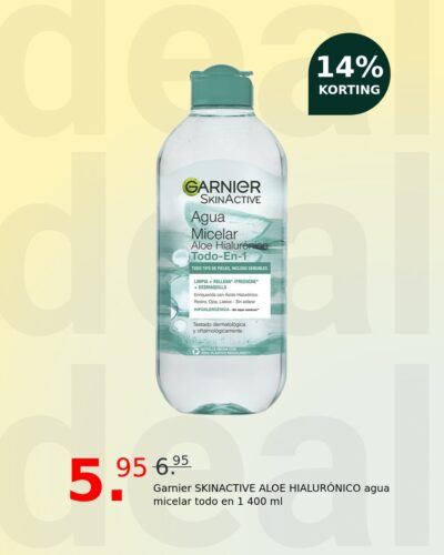 Garnier SKINACTIVE ALOE HIALURÓNICO agua micelar todo en 1 400 ml