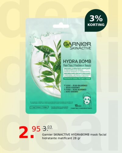 Garnier SKINACTIVE HYDRABOMB mask facial hidratante matificant 28 gr