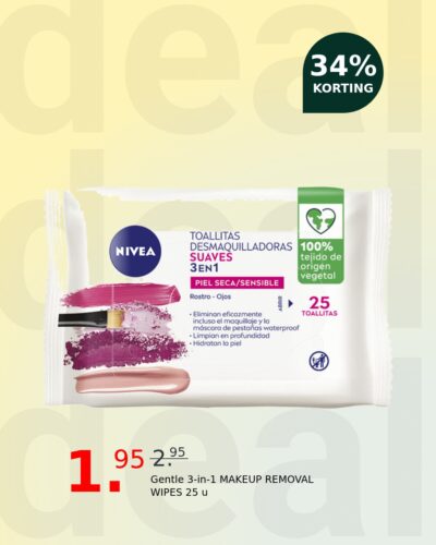 Gentle 3-in-1 MAKEUP REMOVAL WIPES 25 u