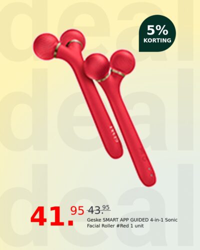 Geske SMART APP GUIDED 4-in-1 Sonic Facial Roller #Red 1 unit