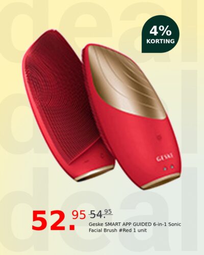 Geske SMART APP GUIDED 6-in-1 Sonic Facial Brush #Red 1 unit