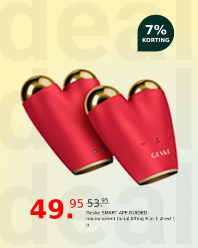 Geske SMART APP GUIDED microcurrent facial lifting 6 in 1 #red 1 u