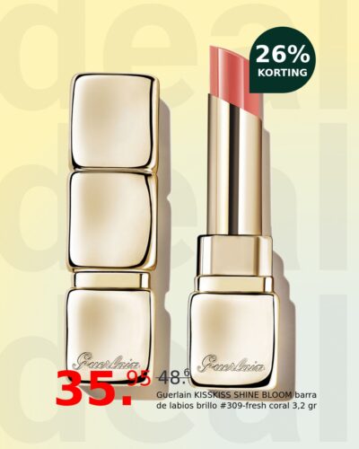 Guerlain KISSKISS SHINE BLOOM barra de labios brillo #309-fresh coral 3,2 gr