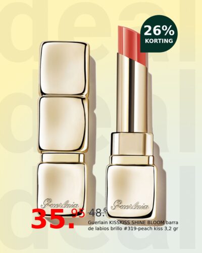 Guerlain KISSKISS SHINE BLOOM barra de labios brillo #319-peach kiss 3,2 gr