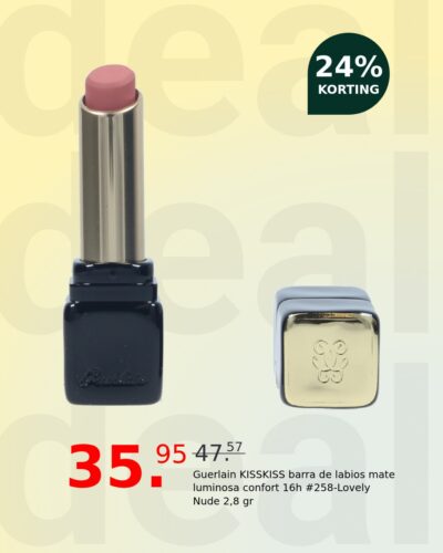 Guerlain KISSKISS barra de labios mate luminosa confort 16h #258-Lovely Nude 2,8 gr