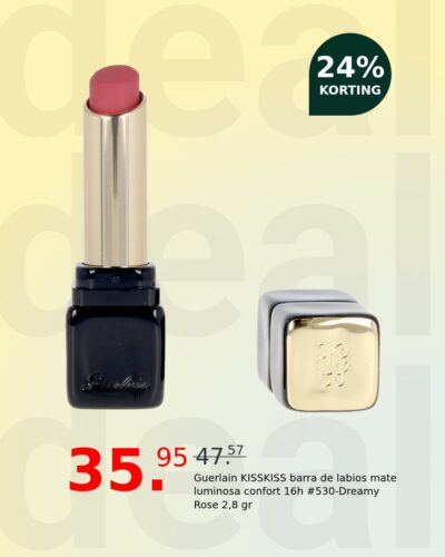 Guerlain KISSKISS barra de labios mate luminosa confort 16h #530-Dreamy Rose 2,8 gr