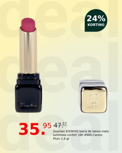 Guerlain KISSKISS barra de labios mate luminosa confort 16h #880-Caress Plum 2,8 gr