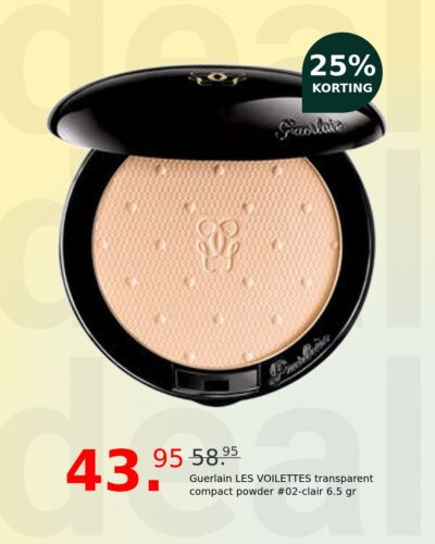 Guerlain LES VOILETTES transparent compact powder #02-clair 6.5 gr