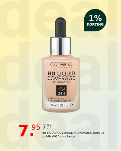 HD LIQUID COVERAGE FOUNDATION lasts up to 24h #020-rose beige