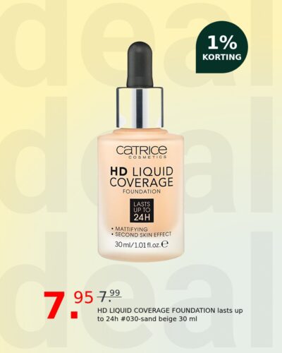 HD LIQUID COVERAGE FOUNDATION lasts up to 24h #030-sand beige 30 ml