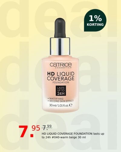 HD LIQUID COVERAGE FOUNDATION lasts up to 24h #040-warm beige 30 ml