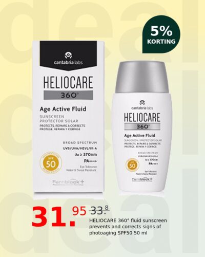 HELIOCARE 360° fluid sunscreen prevents and corrects signs of photoaging SPF50 50 ml