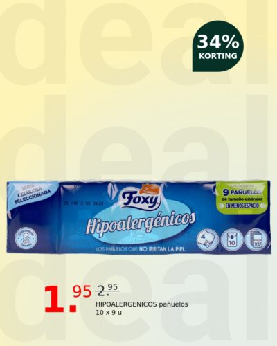 HIPOALERGENICOS pañuelos 10 x 9 u
