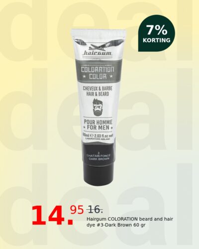 Hairgum COLORATION beard and hair dye #3-Dark Brown 60 gr