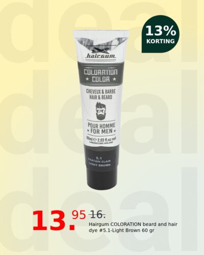 Hairgum COLORATION beard and hair dye #5.1-Light Brown 60 gr