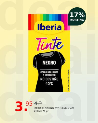 IBERIA CLOTHING DYE colorfast 40º #black 70 gr