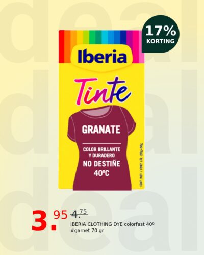 IBERIA CLOTHING DYE colorfast 40º #garnet 70 gr