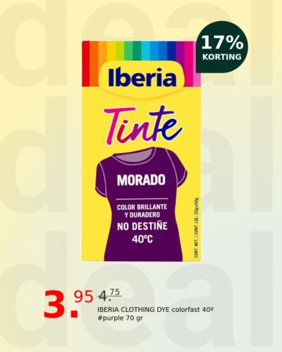 IBERIA CLOTHING DYE colorfast 40º #purple 70 gr