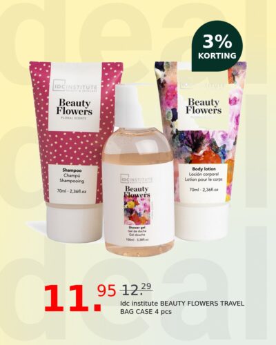 Idc institute BEAUTY FLOWERS TRAVEL BAG CASE 4 pcs