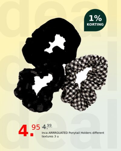 Inca ARRRGUATED Ponytail Holders different textures 3 u