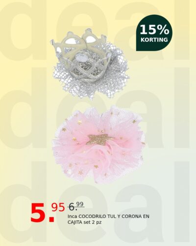 Inca COCODRILO TUL Y CORONA EN CAJITA set 2 pz