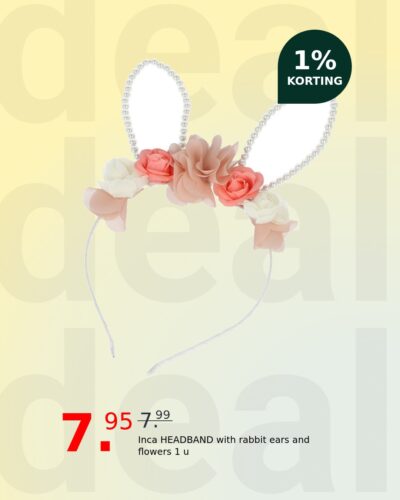 Inca HEADBAND with rabbit ears and flowers 1 u