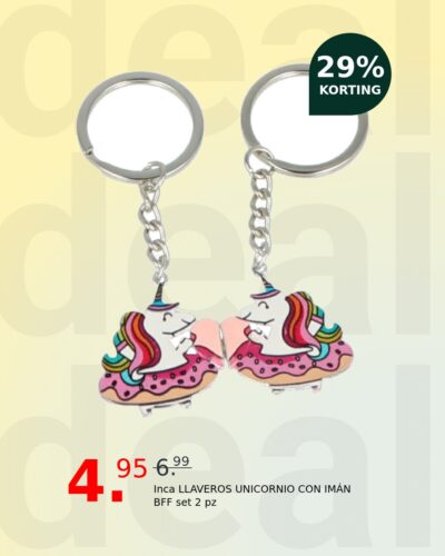 Inca LLAVEROS UNICORNIO CON IMÁN BFF set 2 pz