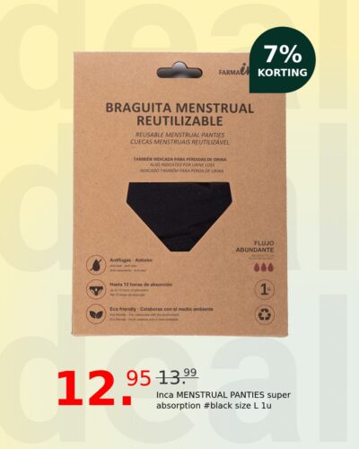 Inca MENSTRUAL PANTIES super absorption #black size L 1u