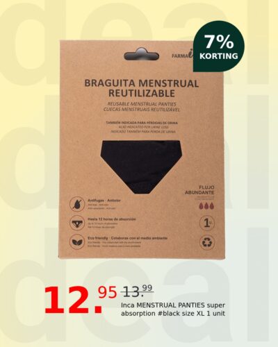 Inca MENSTRUAL PANTIES super absorption #black size XL 1 unit