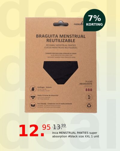 Inca MENSTRUAL PANTIES super absorption #black size XXL 1 unit