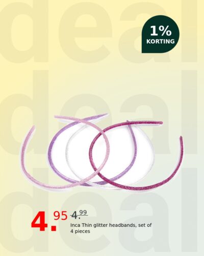 Inca Thin glitter headbands, set of 4 pieces