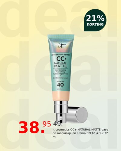 It cosmetics CC+ NATURAL MATTE base de maquillaje en crema SPF40 #Fair 32 ml