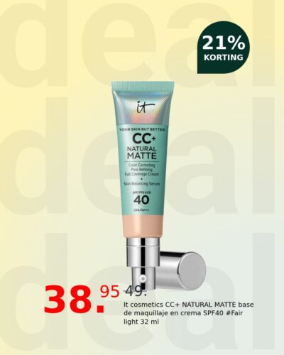It cosmetics CC+ NATURAL MATTE base de maquillaje en crema SPF40 #Fair light 32 ml