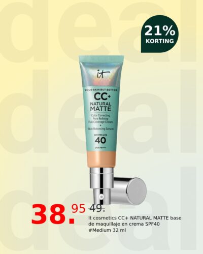 It cosmetics CC+ NATURAL MATTE base de maquillaje en crema SPF40 #Medium 32 ml